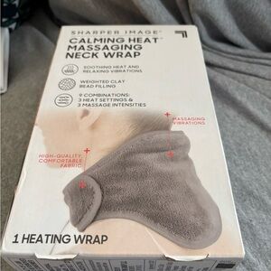 Sharper Image Gray Calming Heat Massaging Neck Wrap